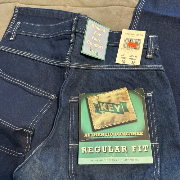 Vintage KEY Authentic Dungaree Jeans 30x32 Regular Fit Carpenter Denim NWT - Picture 6 of 13